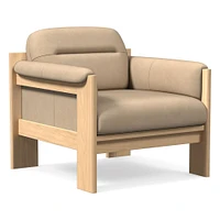 Gunnison Lounge Chair, Saddle Leather Nut, Blonde