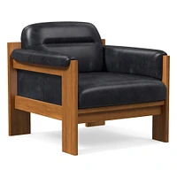Gunnison Lounge Chair, Saddle Leather Nut, Blonde