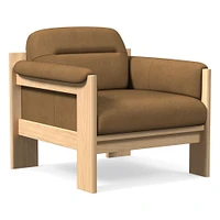 Gunnison Lounge Chair, Saddle Leather Nut, Blonde