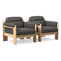 Gunnison Lounge Chair, Saddle Leather Nut, Blonde