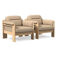 Gunnison Lounge Chair, Saddle Leather Nut, Blonde