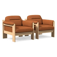 Gunnison Lounge Chair, Saddle Leather Nut, Blonde