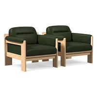 Gunnison Lounge Chair, Saddle Leather Nut, Blonde