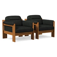Gunnison Lounge Chair, Saddle Leather Nut, Blonde
