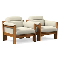 Gunnison Lounge Chair, Saddle Leather Nut, Blonde