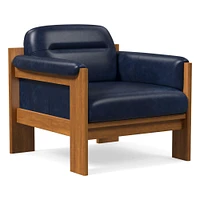 Gunnison Lounge Chair, Saddle Leather Nut, Blonde