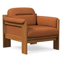 Gunnison Lounge Chair, Saddle Leather Nut, Blonde