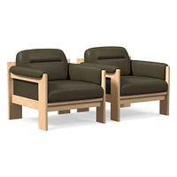 Gunnison Lounge Chair, Saddle Leather Nut, Blonde