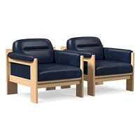 Gunnison Lounge Chair, Saddle Leather Nut, Blonde