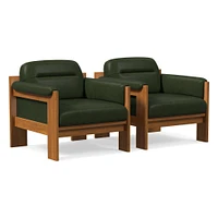 Gunnison Lounge Chair, Saddle Leather Nut, Blonde