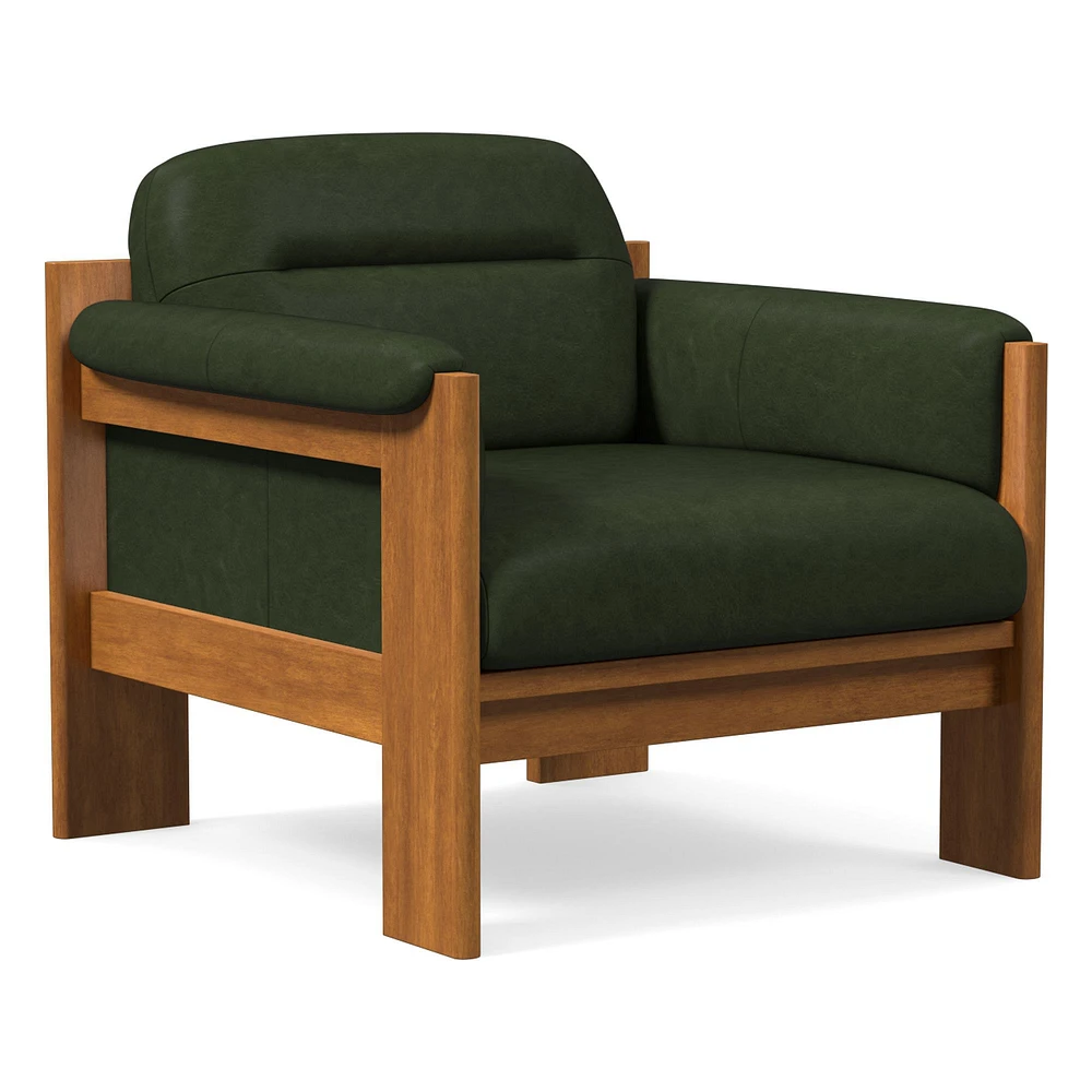 Gunnison Lounge Chair, Saddle Leather Nut, Blonde