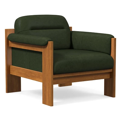 Gunnison Lounge Chair, Saddle Leather Nut, Blonde