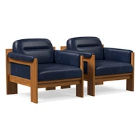 Gunnison Lounge Chair, Saddle Leather Nut, Blonde