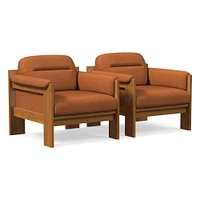 Gunnison Lounge Chair, Saddle Leather Nut, Blonde
