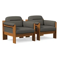 Gunnison Lounge Chair, Saddle Leather Nut, Blonde