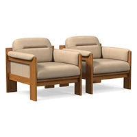 Gunnison Lounge Chair, Saddle Leather Nut, Blonde