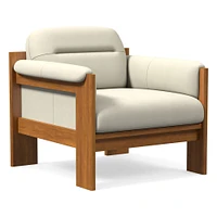 Gunnison Lounge Chair, Saddle Leather Nut, Blonde