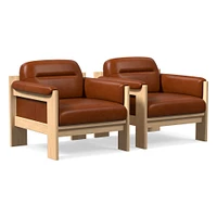 Gunnison Lounge Chair, Saddle Leather Nut, Blonde