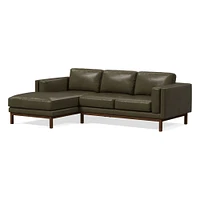 Dekalb 102" Right 2-Piece Chaise Sectional, Sierra Leather, Fog, Acorn