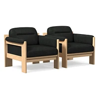 Gunnison Lounge Chair, Saddle Leather Nut, Blonde