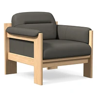 Gunnison Lounge Chair, Saddle Leather Nut, Blonde