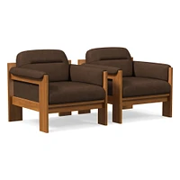 Gunnison Lounge Chair, Saddle Leather Nut, Blonde