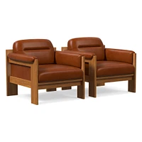 Gunnison Lounge Chair, Saddle Leather Nut, Blonde