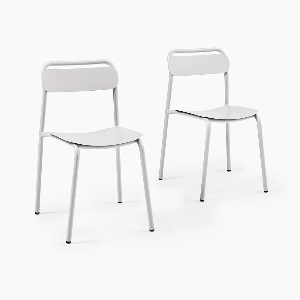 Outdoor Metal Stacking Dining Chair, Lush, Set of 2