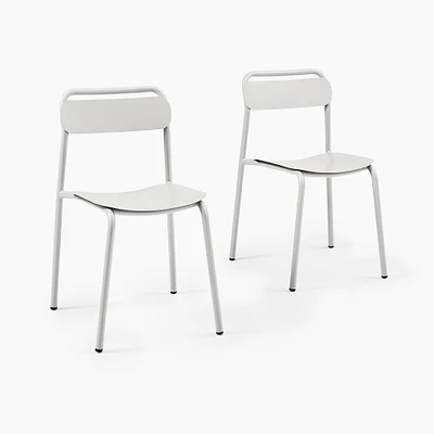 Outdoor Metal Stacking Dining Chair, Lush, Set of 2
