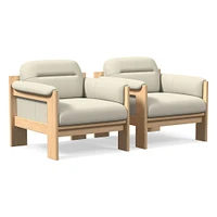Gunnison Lounge Chair, Saddle Leather Nut, Blonde