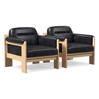 Gunnison Lounge Chair, Saddle Leather Nut, Blonde