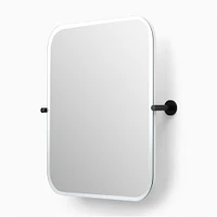Frameless Pivot Mirror, Rectangle, 20" x 24", Dark Bronze