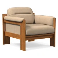 Gunnison Lounge Chair, Saddle Leather Nut, Blonde