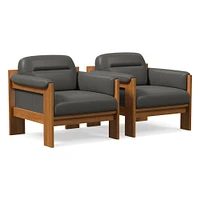 Gunnison Lounge Chair, Saddle Leather Nut, Blonde