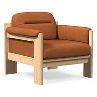 Gunnison Lounge Chair, Saddle Leather Nut, Blonde