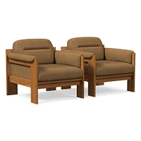 Gunnison Lounge Chair, Saddle Leather Nut, Blonde