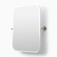 Frameless Pivot Mirror, Rectangle, 20" x 24", Dark Bronze