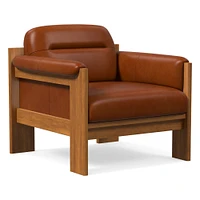Gunnison Lounge Chair, Saddle Leather Nut, Blonde