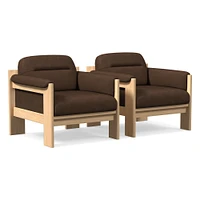 Gunnison Lounge Chair, Saddle Leather Nut, Blonde