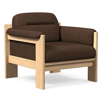 Gunnison Lounge Chair, Saddle Leather Nut, Blonde