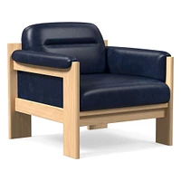 Gunnison Lounge Chair, Saddle Leather Nut, Blonde