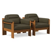 Gunnison Lounge Chair, Saddle Leather Nut, Blonde
