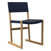 Clyde Leather Dining Chair, Saddle Leather, Nut, Blonde
