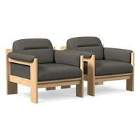 Gunnison Lounge Chair, Saddle Leather Nut, Blonde