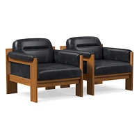 Gunnison Lounge Chair, Saddle Leather Nut, Blonde
