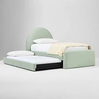 Elora Arched Upholstered Trundle, Twin, Performance Yarn Dyed Linen Weave, Alabaster
