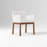 Hargrove Arm Chair, Ydlw, Alabaster, Cool Walnut