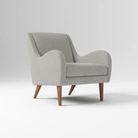 Sebastian Chair, Poly , Yarn Dyed Linen Weave, Alabaster, Pecan