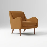 Sebastian Chair, Poly , Yarn Dyed Linen Weave, Alabaster, Pecan