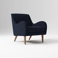 Sebastian Chair, Poly , Yarn Dyed Linen Weave, Alabaster, Pecan